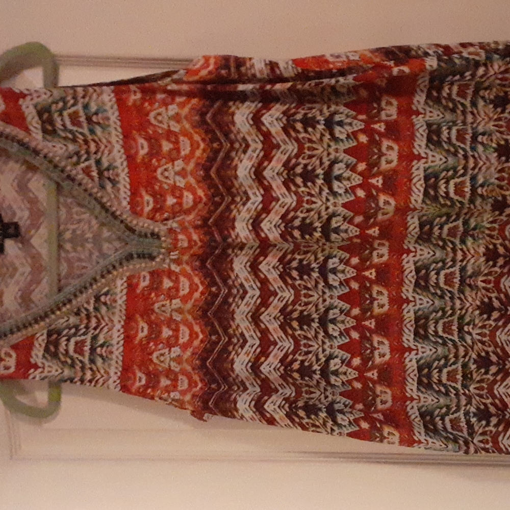 Women's v neck beaded tank top